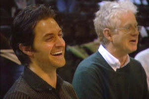 Richard Armitage rehearsing The Vicar of Dibley